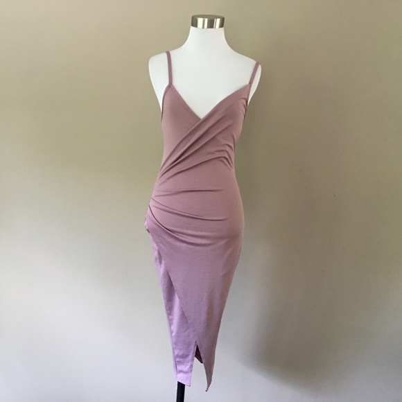 BooHoo Night  Small Dusty Pink Purple Slip Dress - Picture 3 of 9